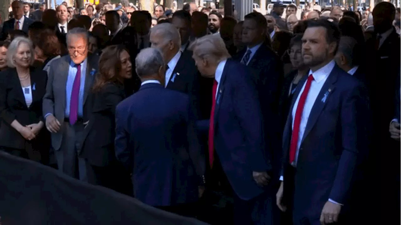 Harris and Trump stand nearly side-by-side honoring 9/11 victims after debate