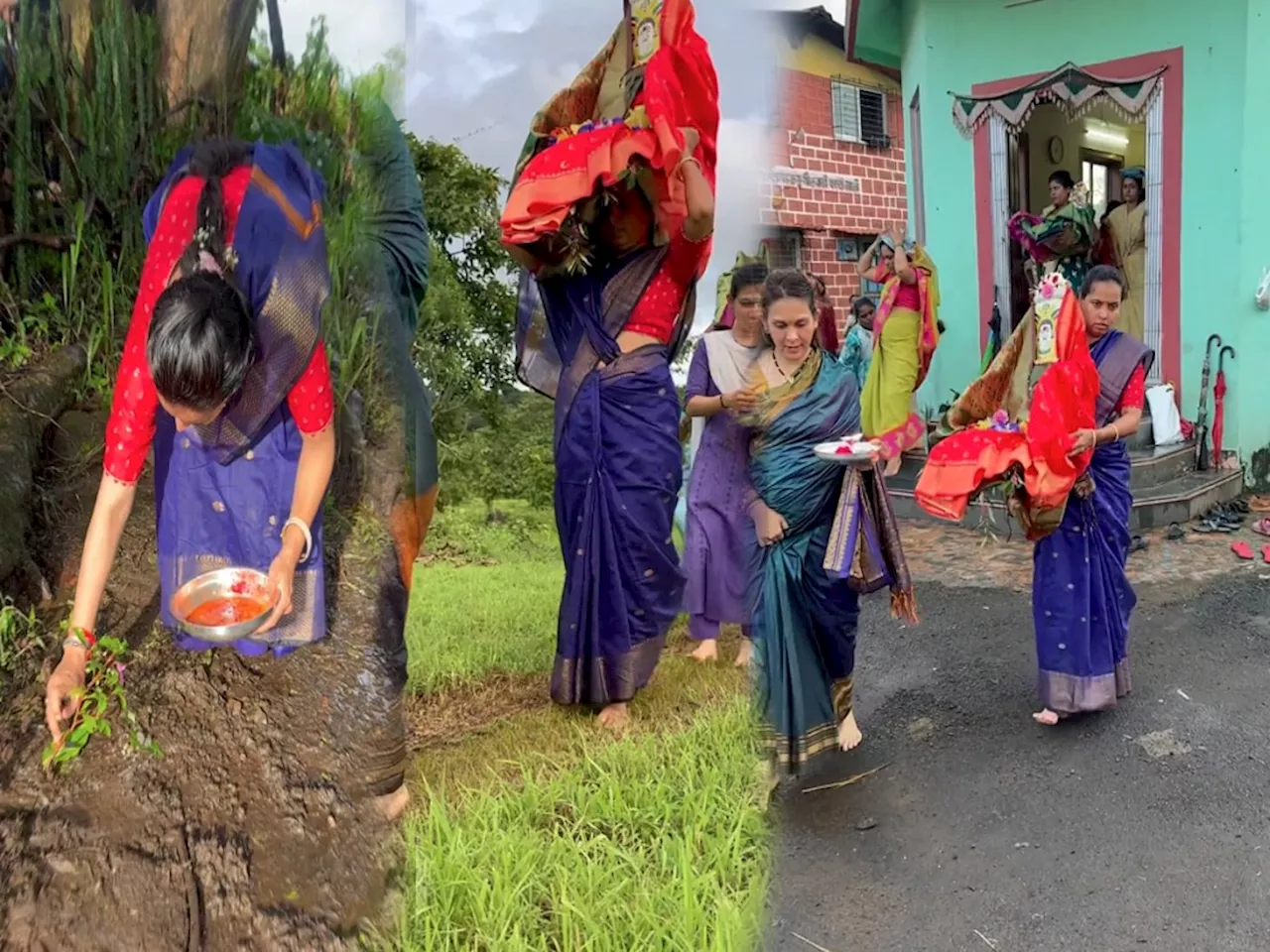 Gauri Pujan 2024 : राज्याच्या महिला-बालविकास मंत्री डोक्यावर गौराई घेऊन जातात तेव्हा...