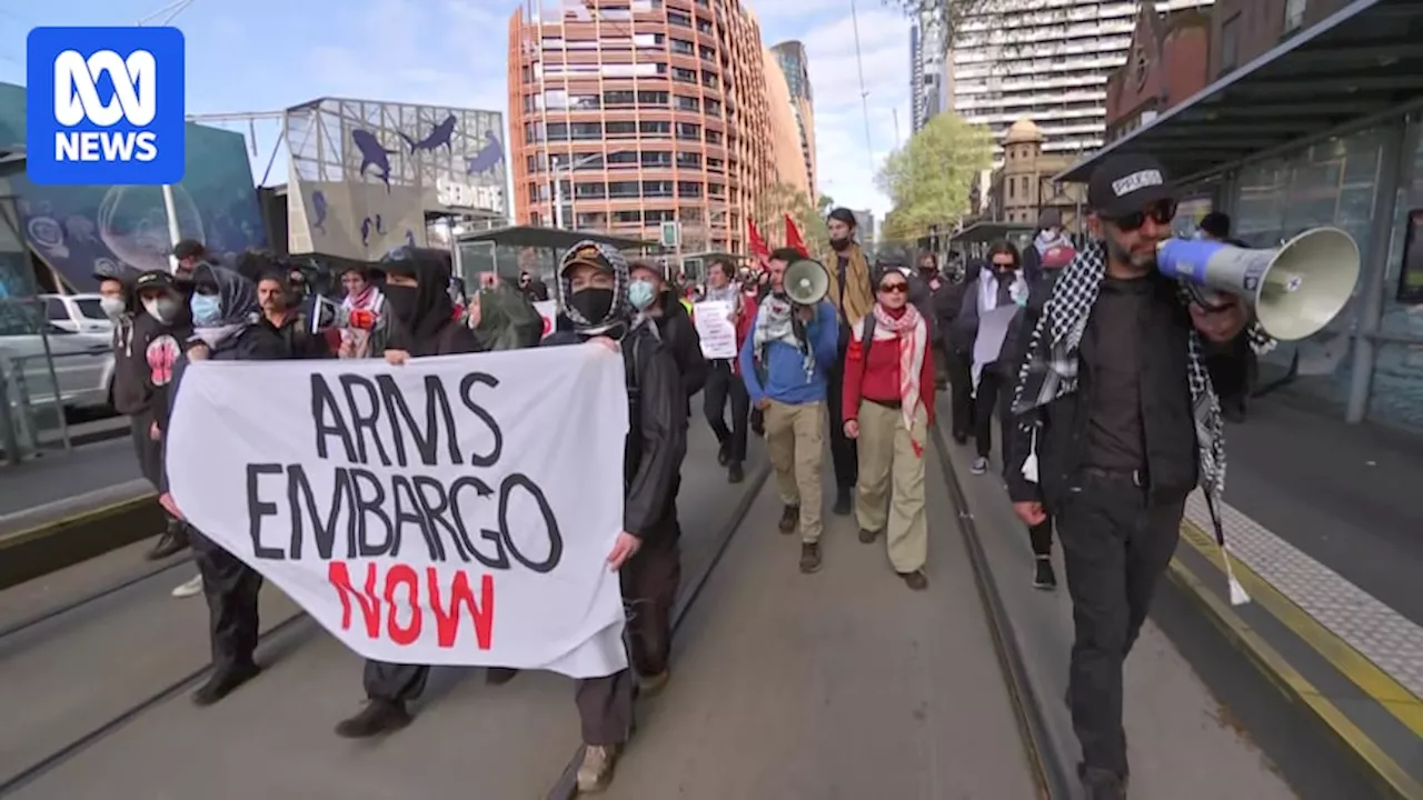 Protesters continue to rally against Land Forces expo in Melbourne in anti-war demonstration