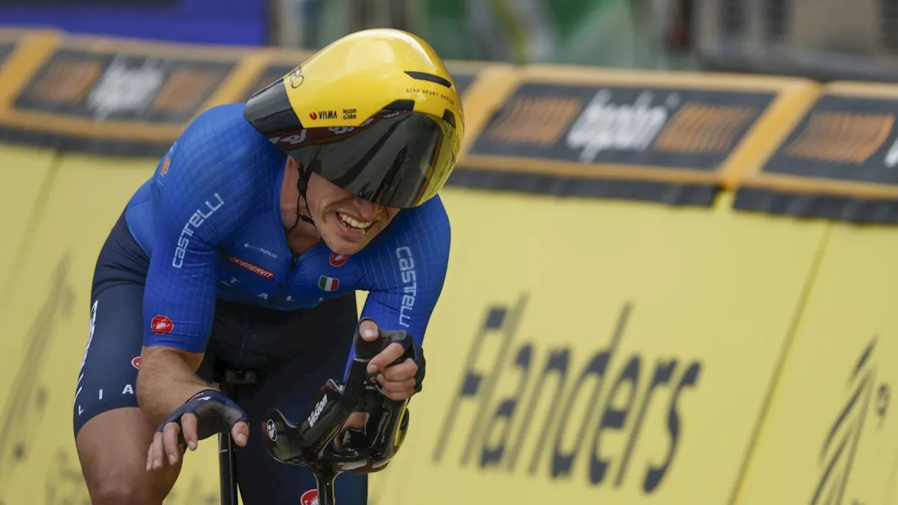 Edoardo Affini vince la cronometro agli Europei di ciclismo in Belgio