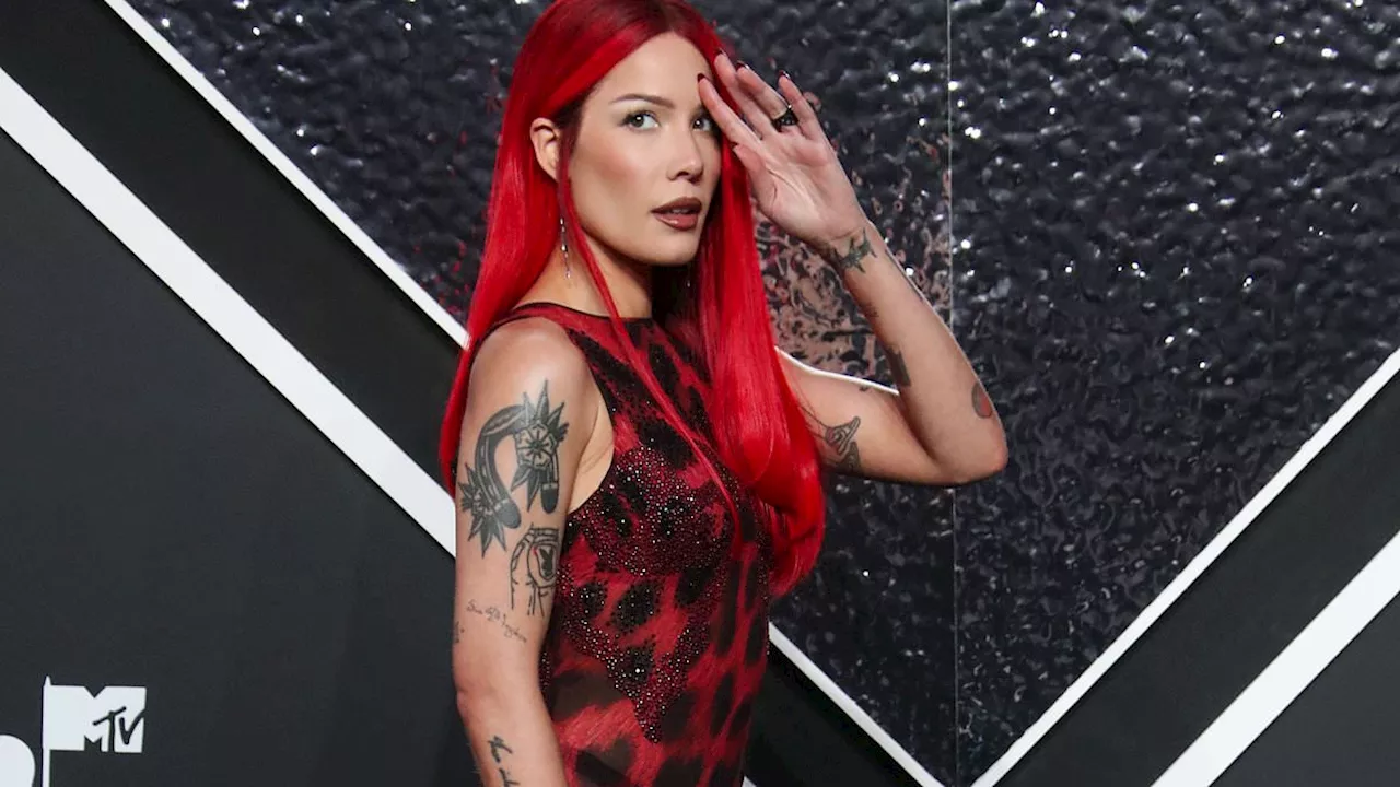 Halsey stuns in red and black gown at 2024 VMAs