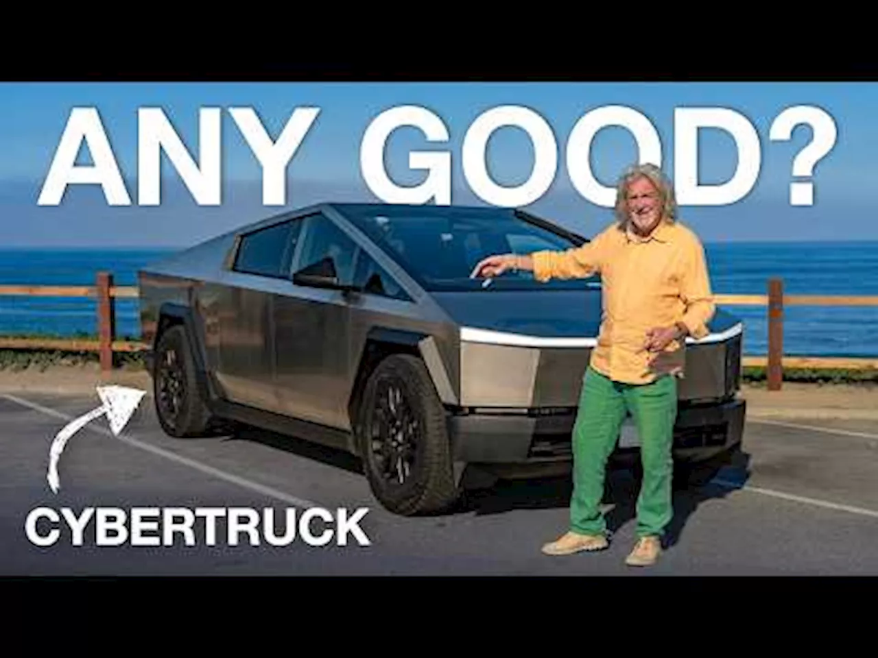 James May kollar hur raka panelerna på Tesla Cybertruck är. Gillar bilen, men vill inte ha en.