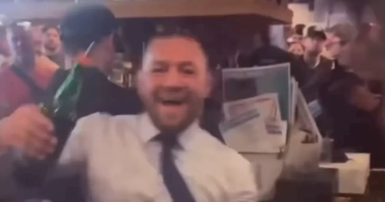 Conor McGregor concern as he pours drinks at bar before meeting Bill Clinton