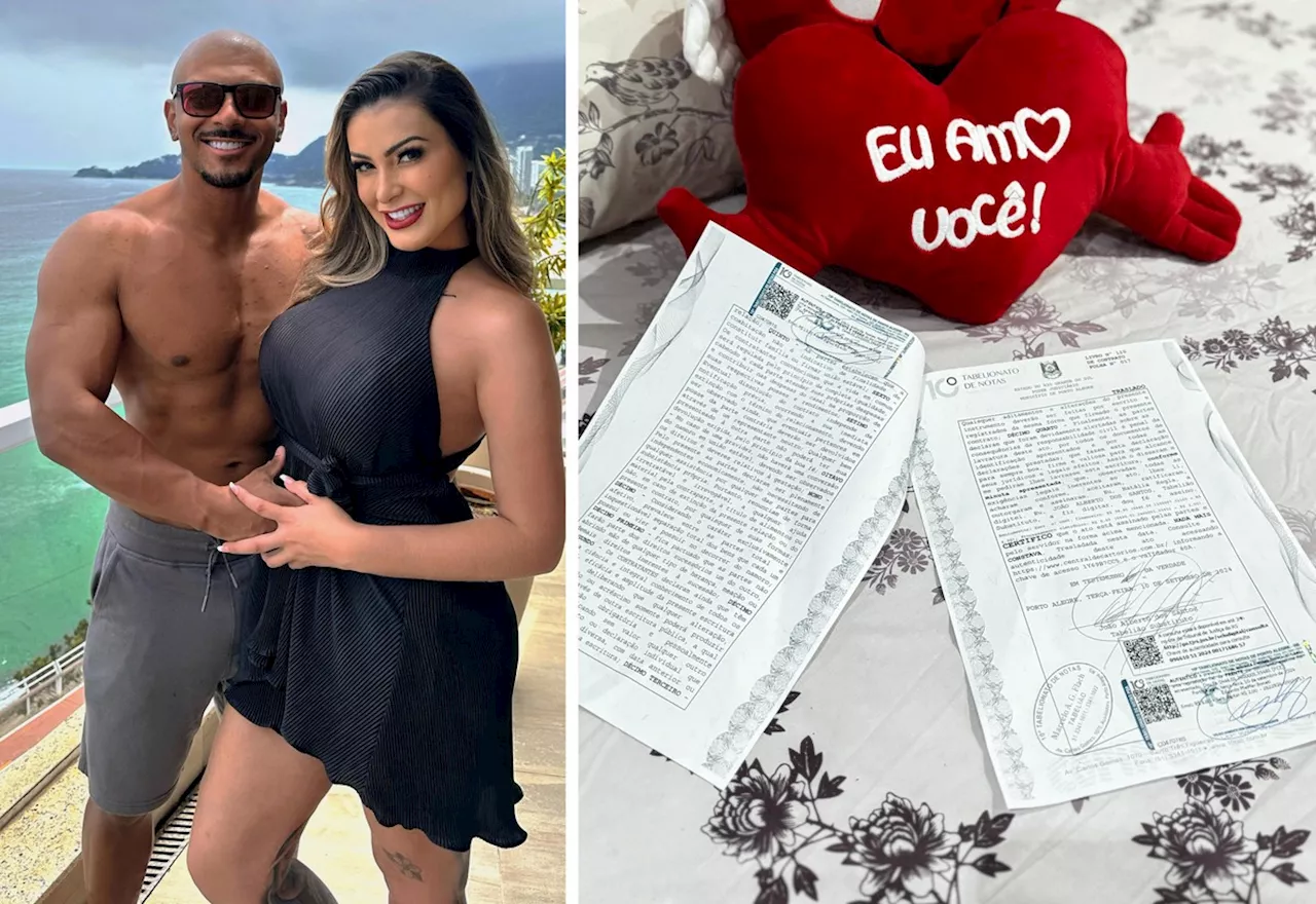 Andressa Urach explica contrato de namoro com ator pornô com separação total de bens: 'Prova de amor'