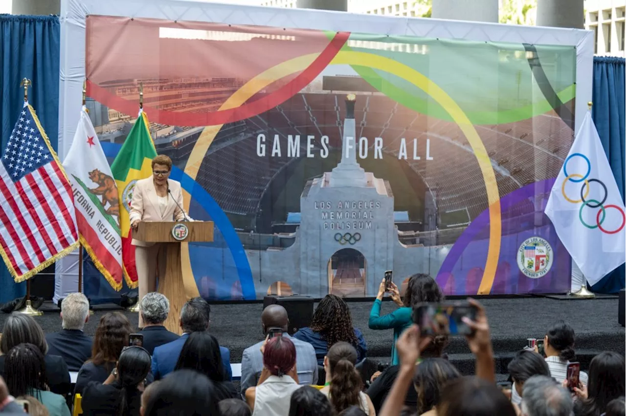 LA Mayor Bass declares 2028 Olympics as a ‘Games for All’ at City Hall ceremony