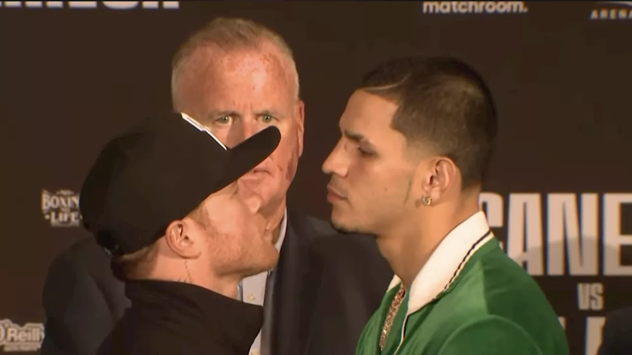 'Canelo' Álvarez vs Edgar Berlanga: Así fue el candente cara a cara con todo y puño cerrado y muy cerquita