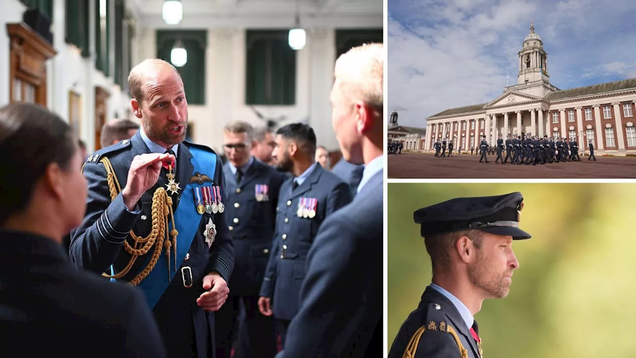 Prince William warns troops of 'future threats' and a 'time of uncertainty' during RAF visit