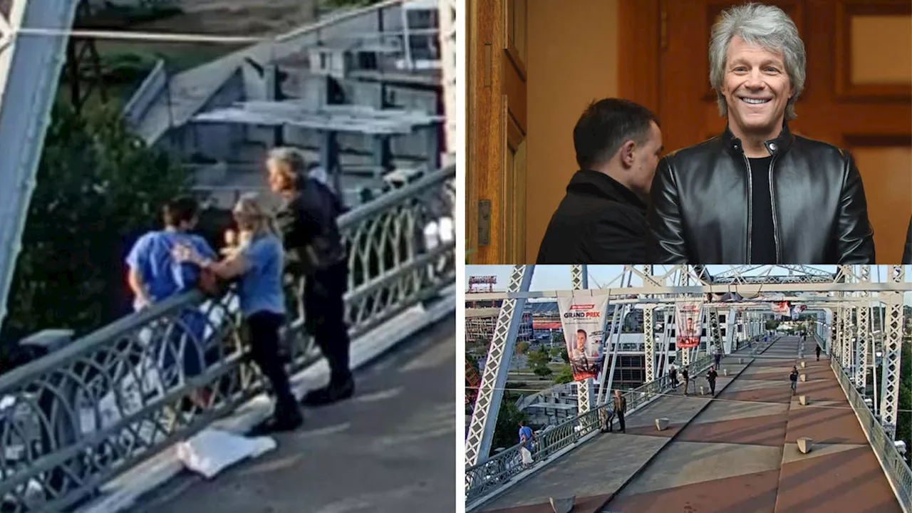 Rock star Jon Bon Jovi talks 'distraught' woman down from edge of bridge while filming music video