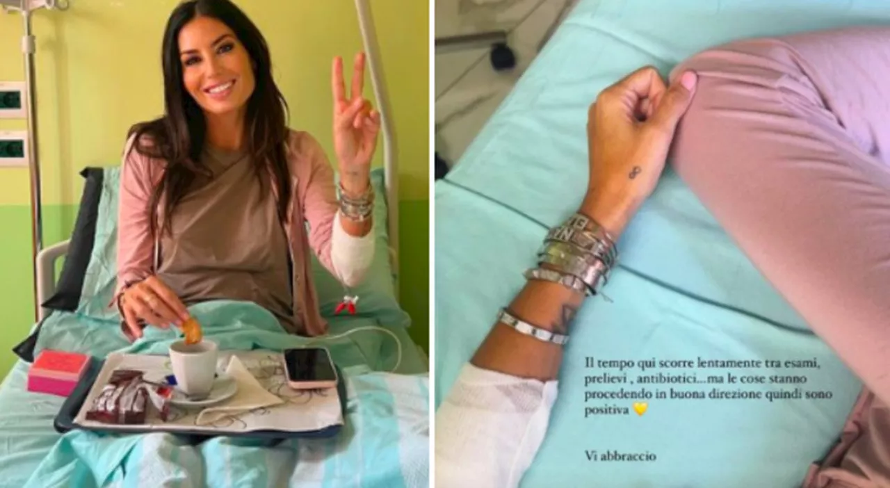 Elisabetta Gregoraci come sta, la foto in ospedale: «Qui esami, prelievi e antibiotici, ma io sono positiva»