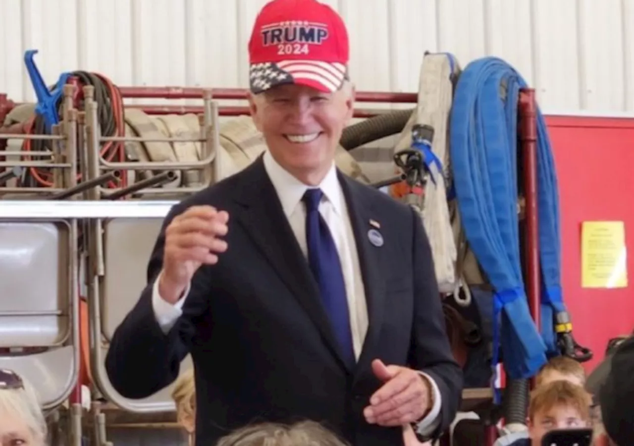 Joe Biden Put on Trump 2024 Hat During Visit With Pennsylvania Firefighters