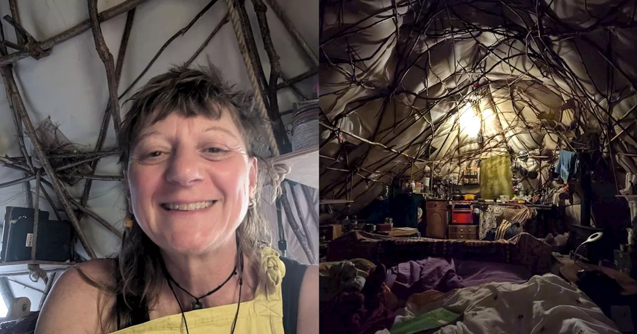 Artist Lives in Handmade Bender Tent with Solar Power and Monthly Expenses of Just £300