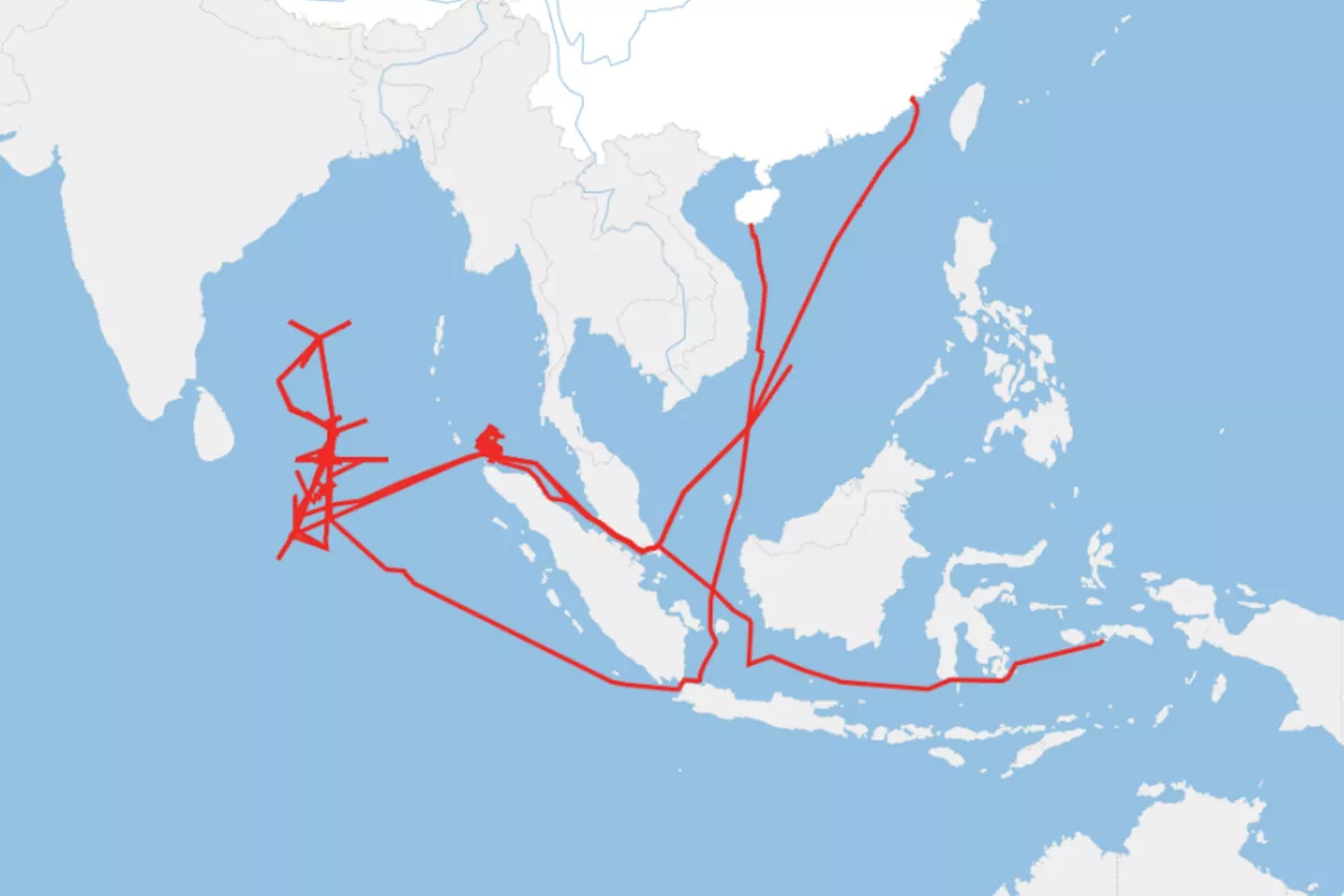 Map Shows China's Surveys in Strategic Indian Ocean