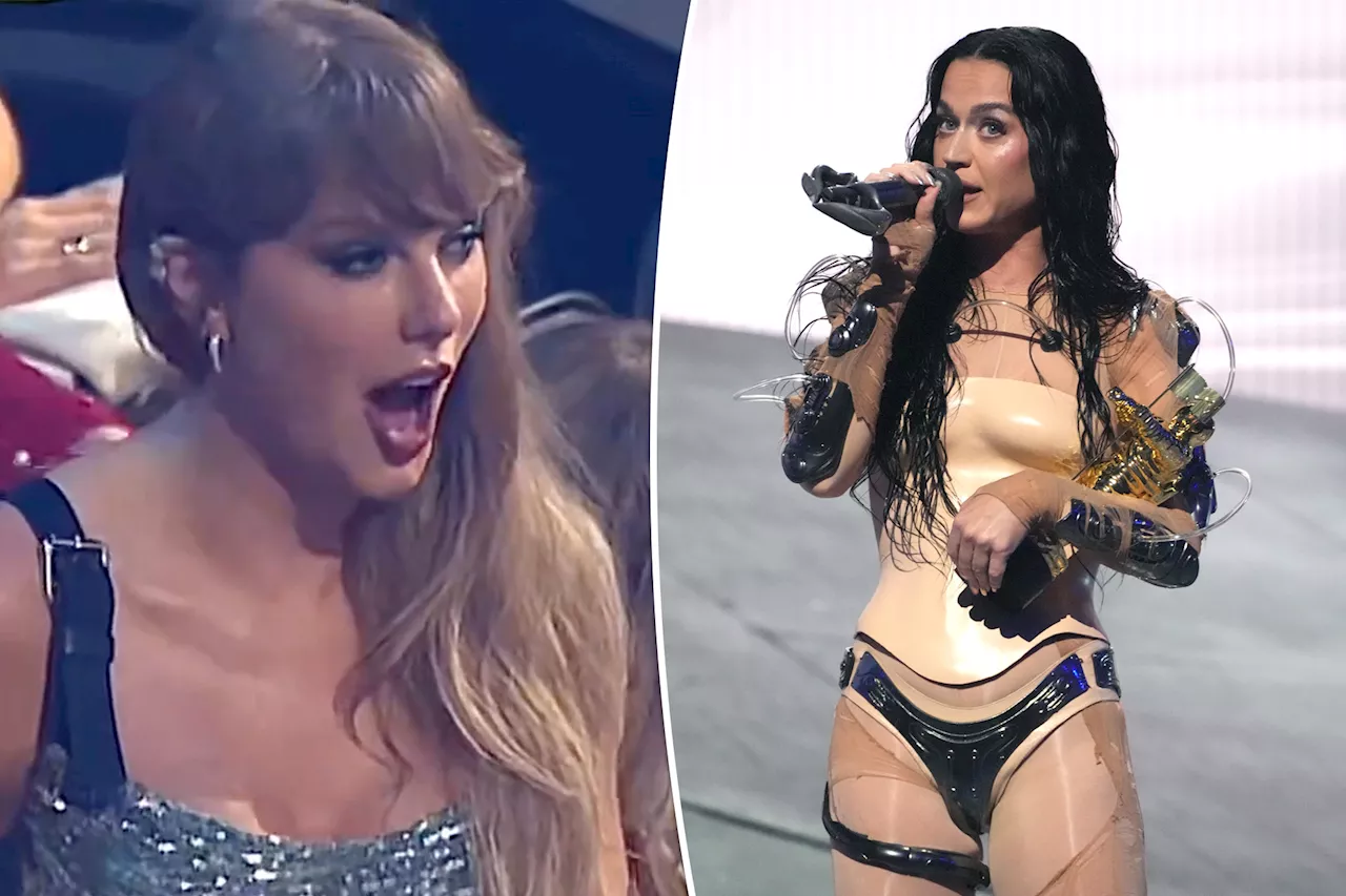 See Taylor Swift's reaction to ex rival Katy Perry's 'kind and c--t' comment at the 2024 VMAs