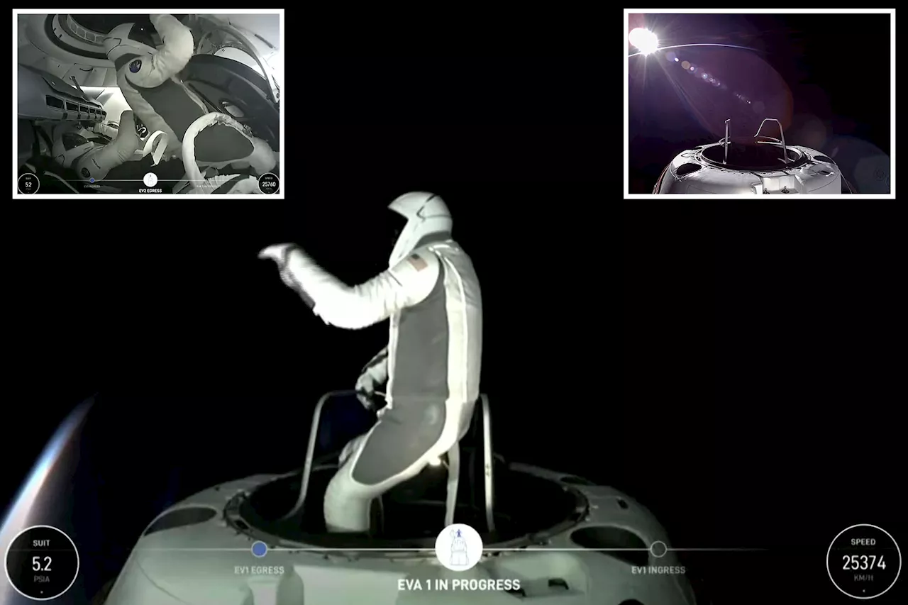 Tech billionaire Jared Isaacman steps out in space for first-ever private spacewalk after traveling farther than any man has gone in 50 years