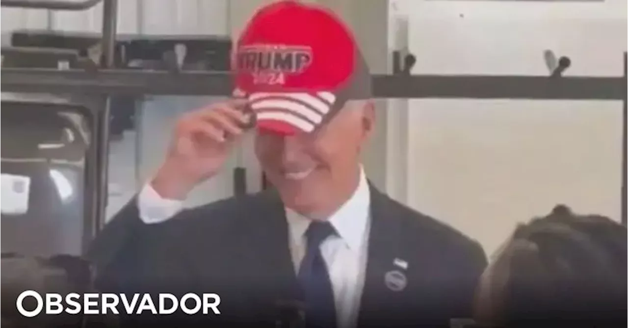 Biden utiliza boné de Trump, como símbolo de 'união bipartidária'