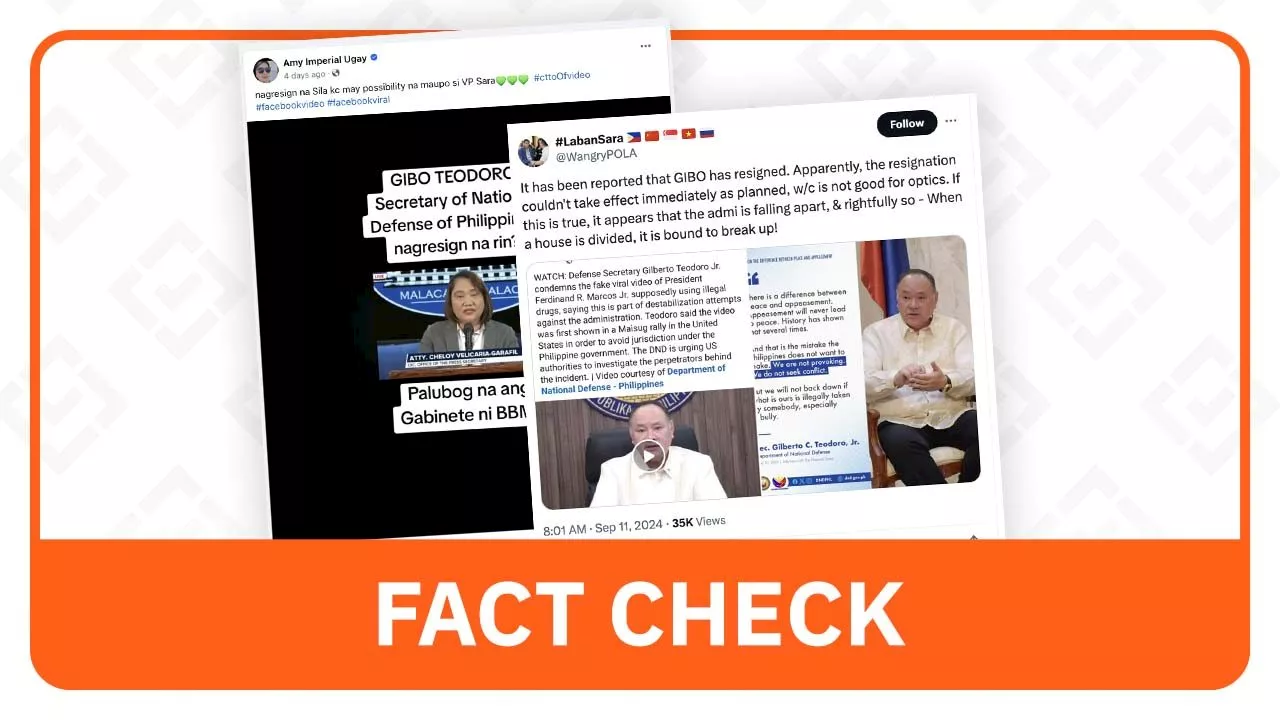 FACT CHECK: Gibo Teodoro is still defense secretary