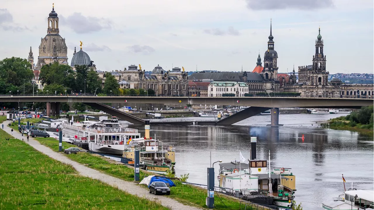 Zeitdruck wegen Hochwasser-Prognose: „Akut einsturzgefährdeter“ Teil der Carolabrücke in Dresden beginnt