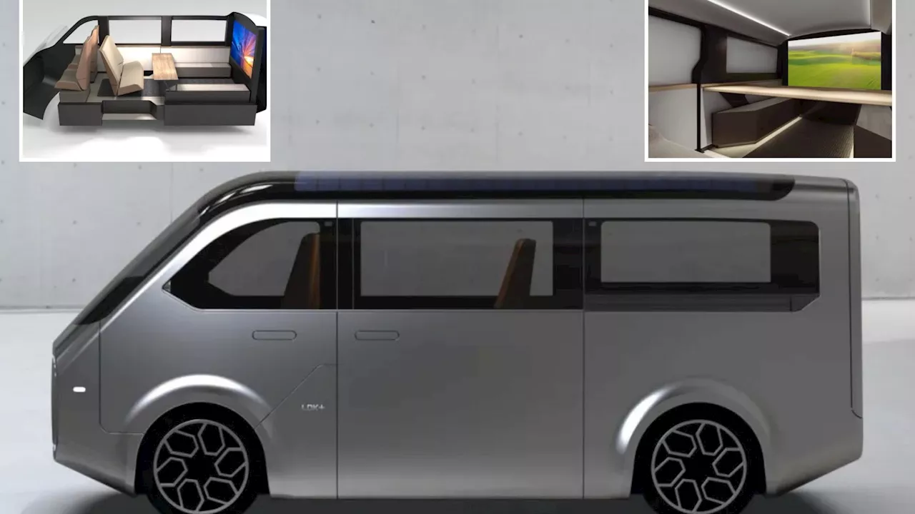 Electronics giant reveals futuristic-styled campervan like a ‘lounge on wheels’ with massive television set...