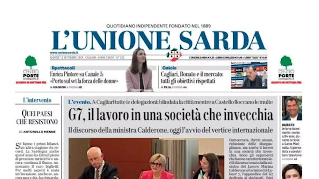 L'Unione Sarda titola: 'Cagliari, Bonato e il mercato: tutti gli obiettivi rispettati'