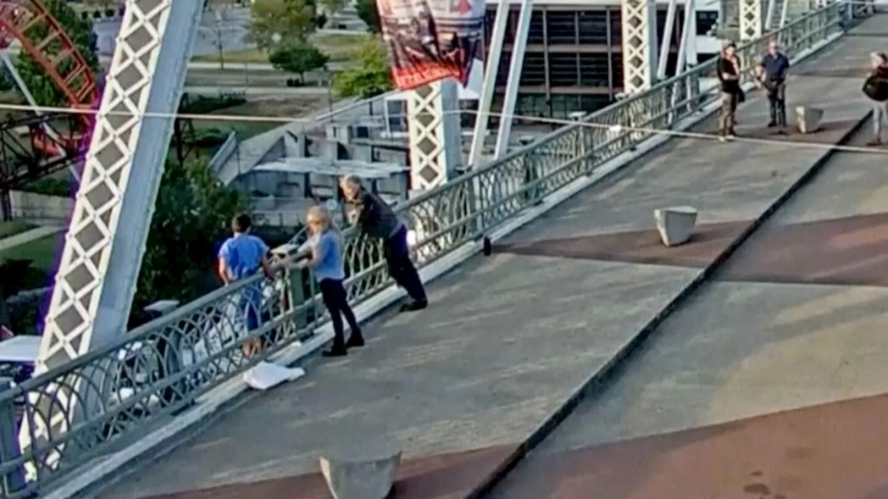 Jon Bon Jovi helps talk a woman down from the ledge on Nashville bridge