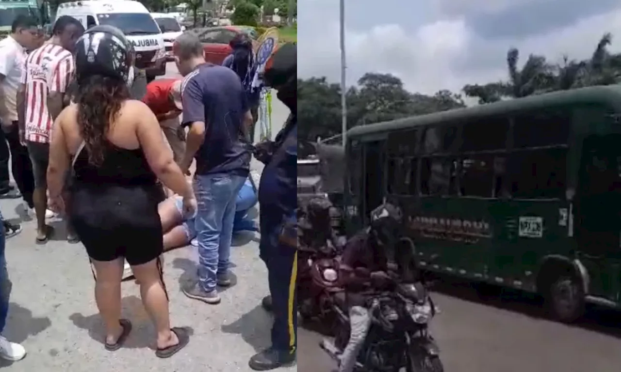 Mujer embarazada cayó de un bus en Barranquilla y está en UCI