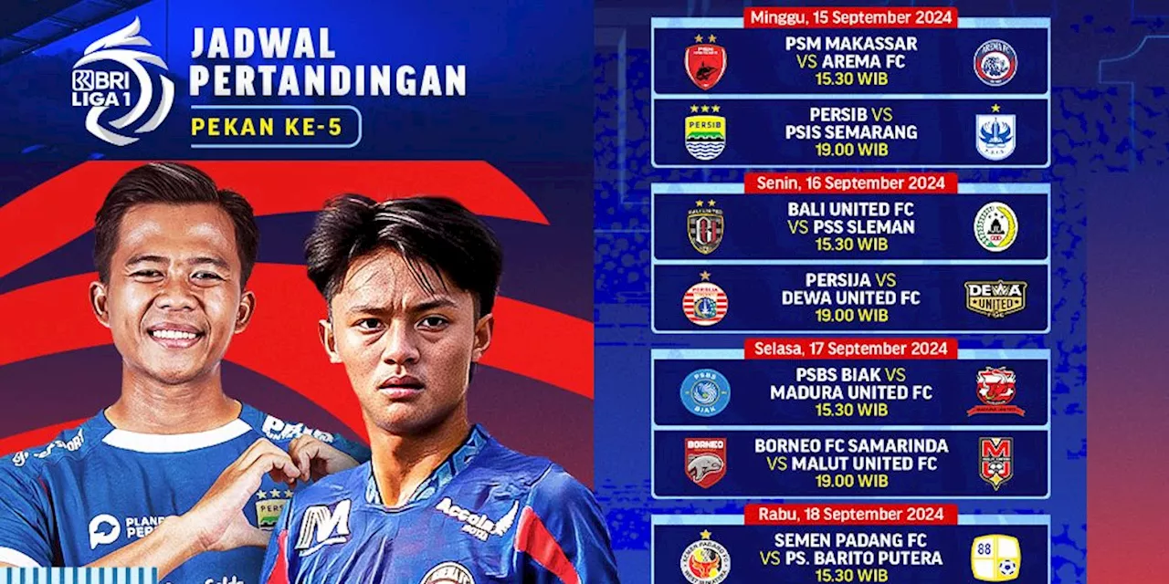 Jadwal dan Link Live Streaming BRI Liga 1 2024/25 Pekan Kelima di Vidio