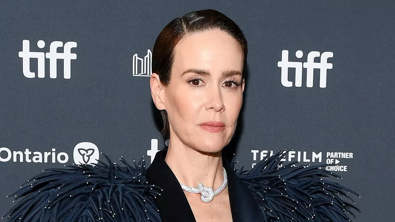 Sarah Paulson goes TOPLESS under chic blazer with fringe sleeves at TIFF premiere of thriller Hold...