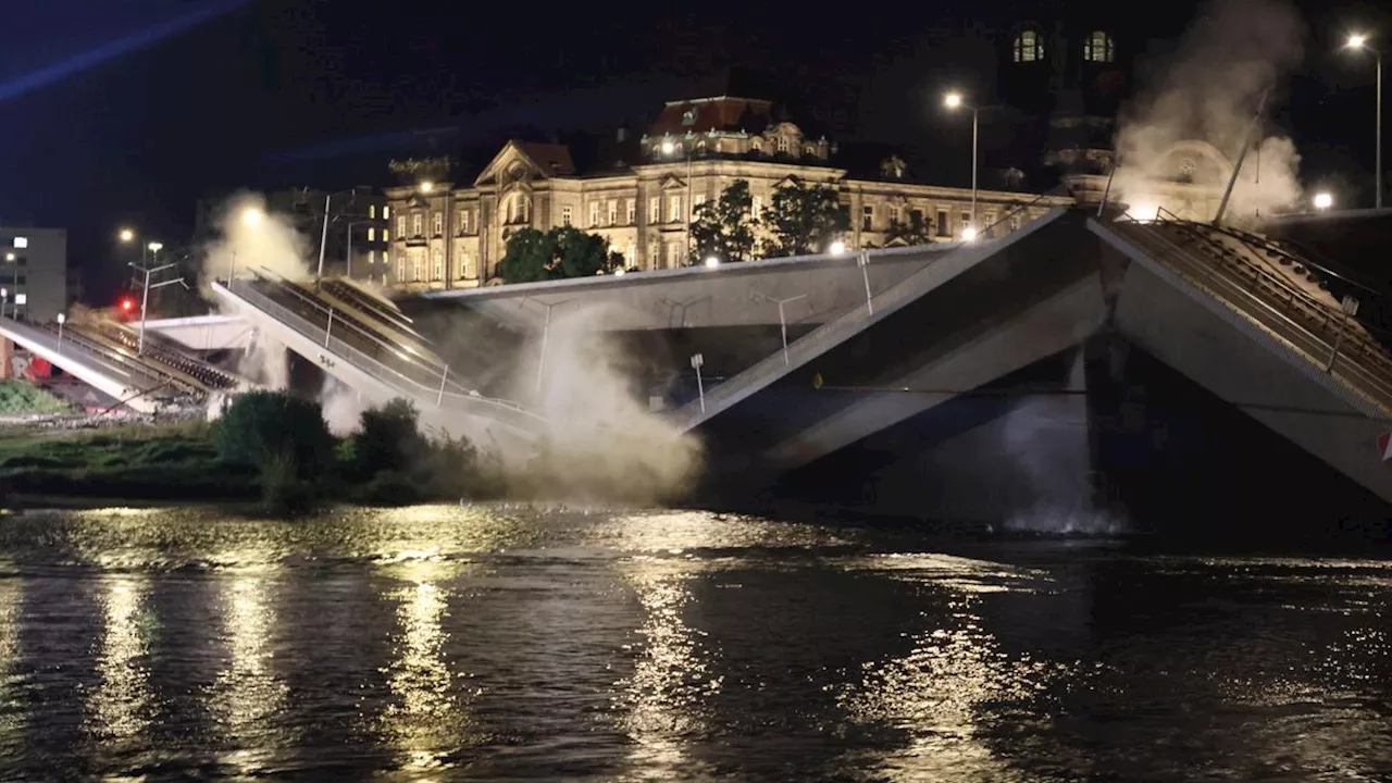 Carolabrücke in Dresden: Teilweiser Abriss nach Einsturz