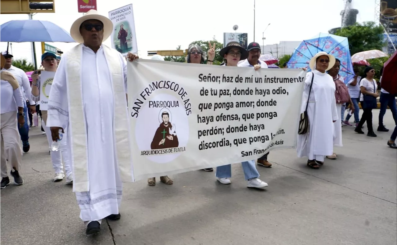 Obispos de Chiapas encabezan marcha-peregrinación por la paz en Chiapas en el estado