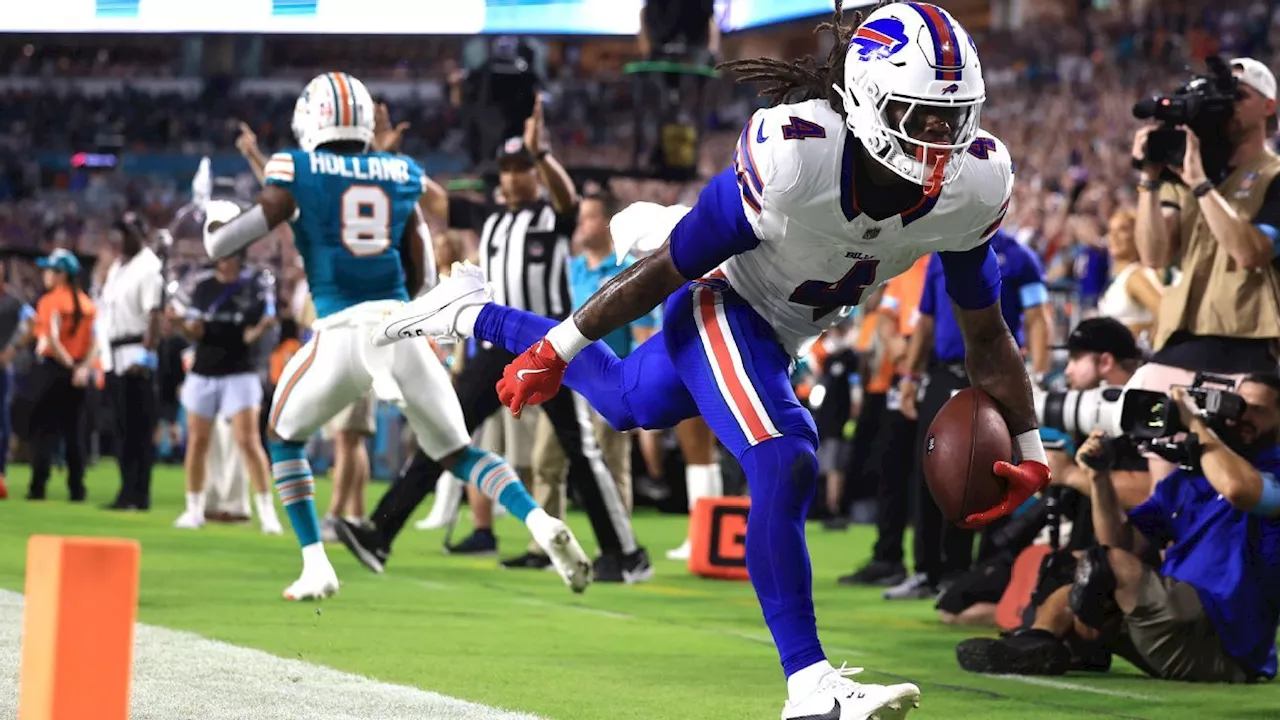 Bills' Josh Allen throws TD to James Cook for early lead against Dolphins