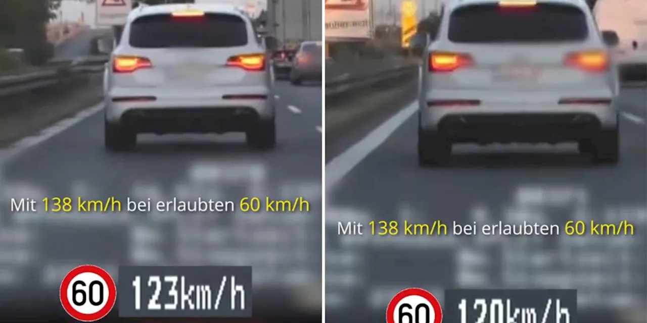 SUV-Fahrer brettert durch 60er-Zone auf A73 - Polizei zeigt Video und Strafe