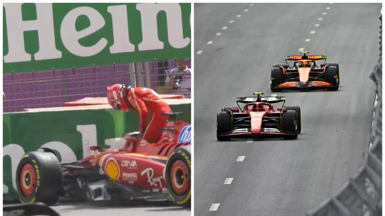 Ferrari star crashes, then soars in chaotic F1 practice but ‘work to do’ for McLaren