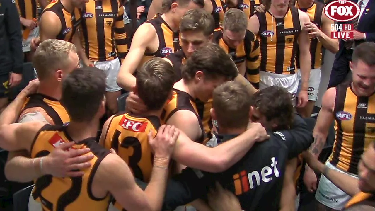 ‘Not a strong enough word’: Emotional Hawks rooms scenes say it all as coach left shattered