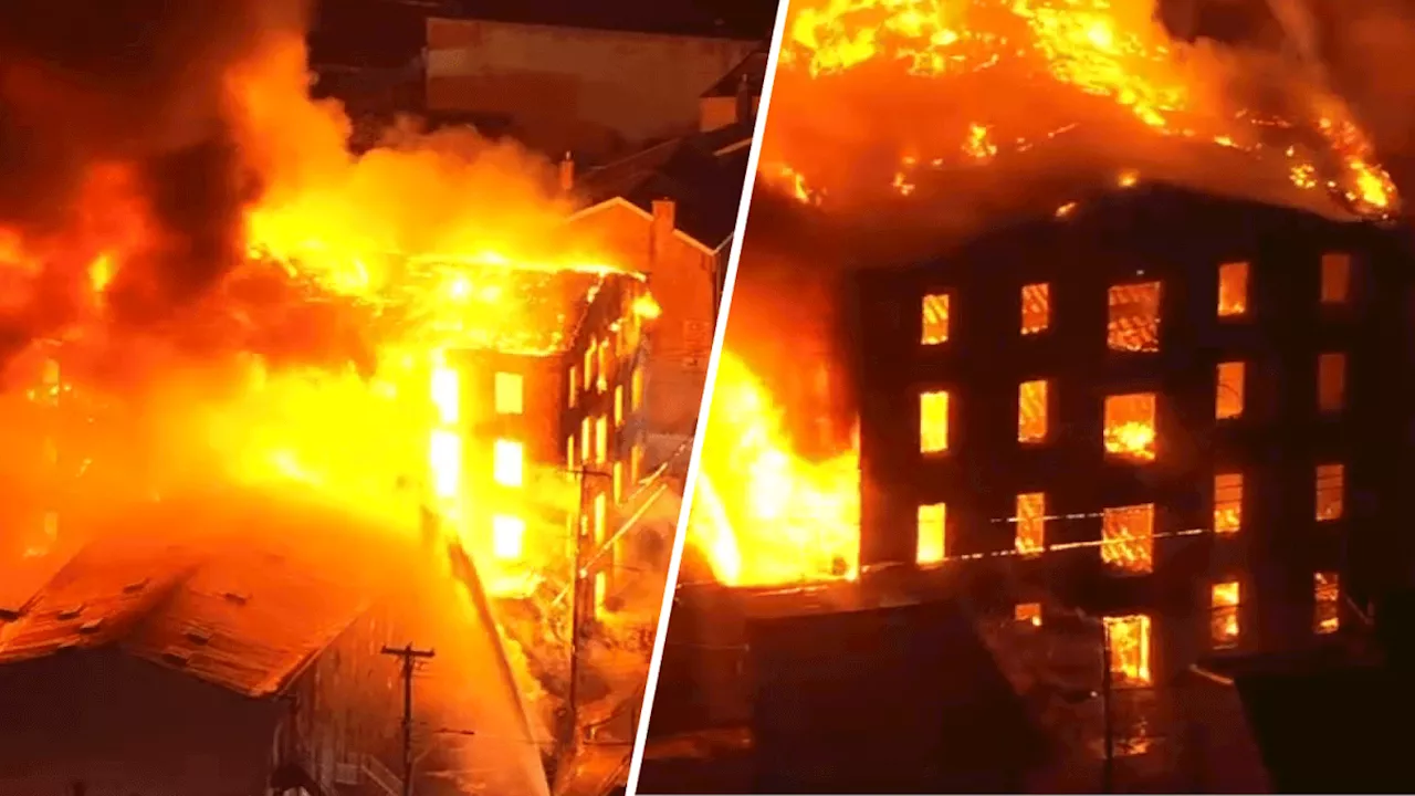 Massive Northeast Philly inferno burns, residents told to stay indoors