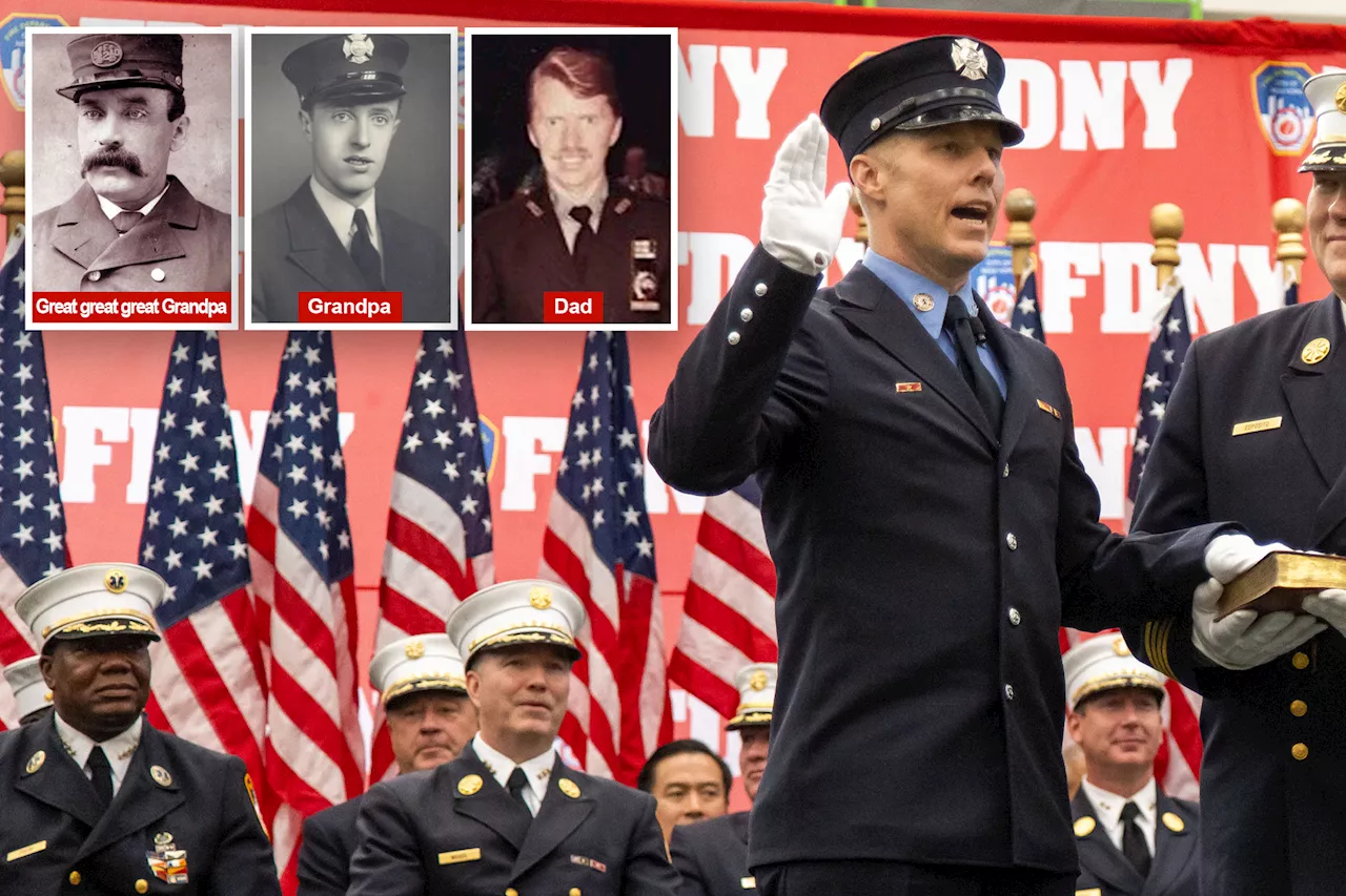 Firefighter from line of department members dating back to Irish potato famine promoted at FDNY ceremony