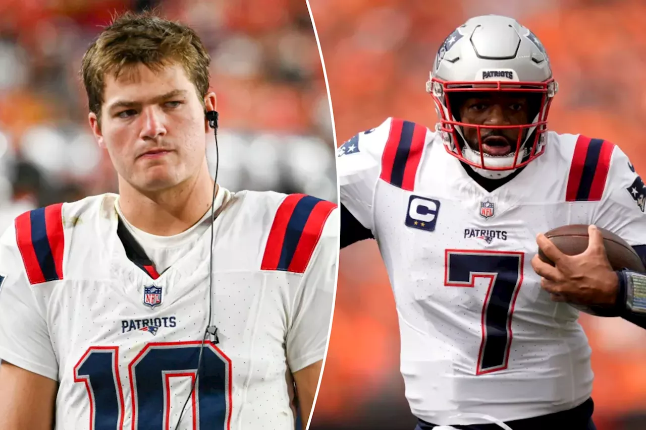 Patriots running 'rare' Drake Maye-Jacoby Brissett reps split in practice: 'Eye opening'