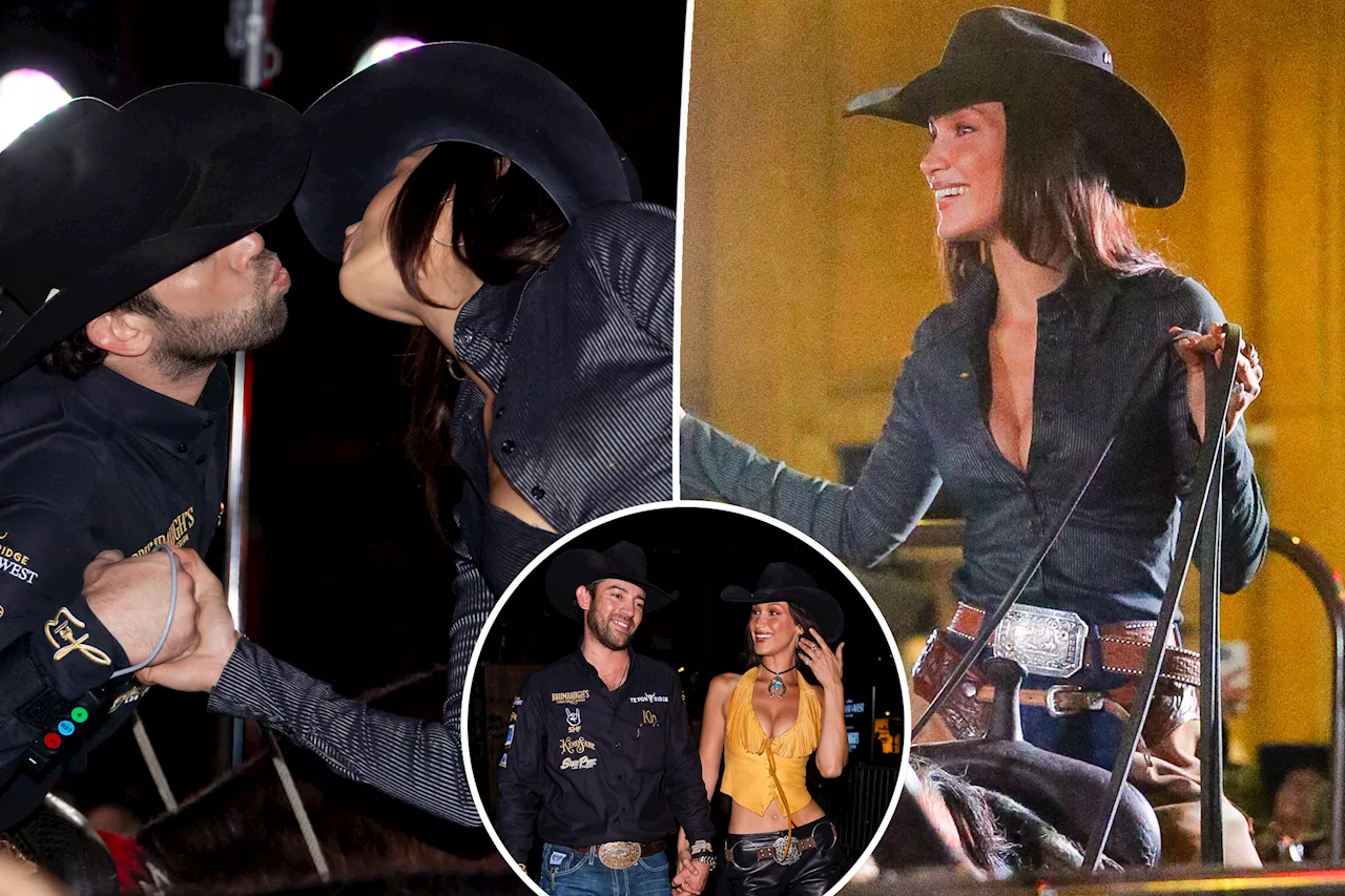 Bella Hadid and boyfriend Adan Banuelos shut down street on horseback for NYFW event