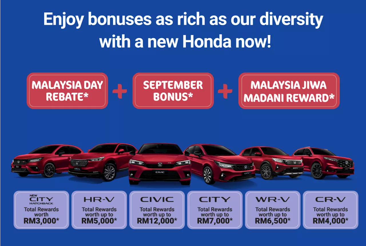 Honda Malaysia Offers 'One Nation, Triple Joy' With Up To RM12,000 Rebates This September