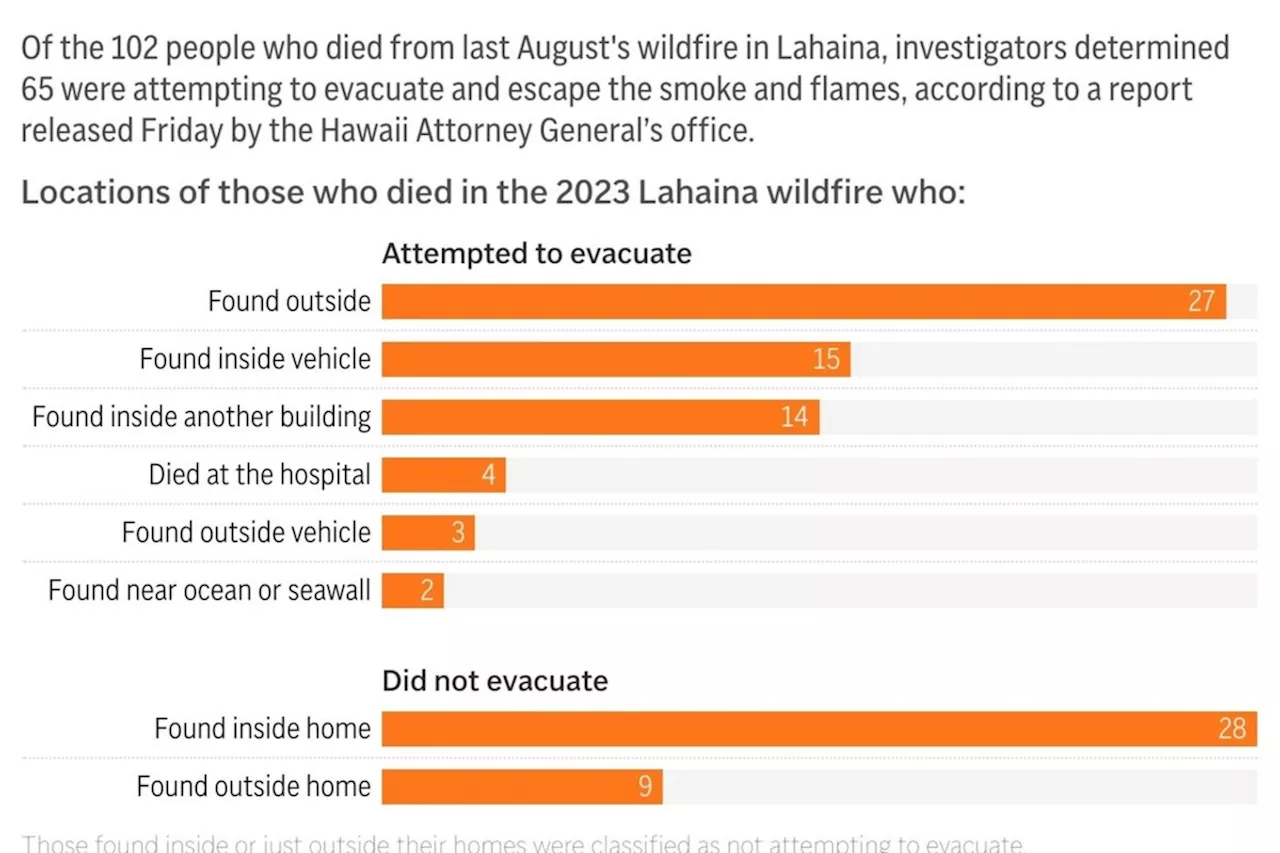 Report finds 'no evidence' Hawaii officials prepared for wildfire that killed 102 despite warnings