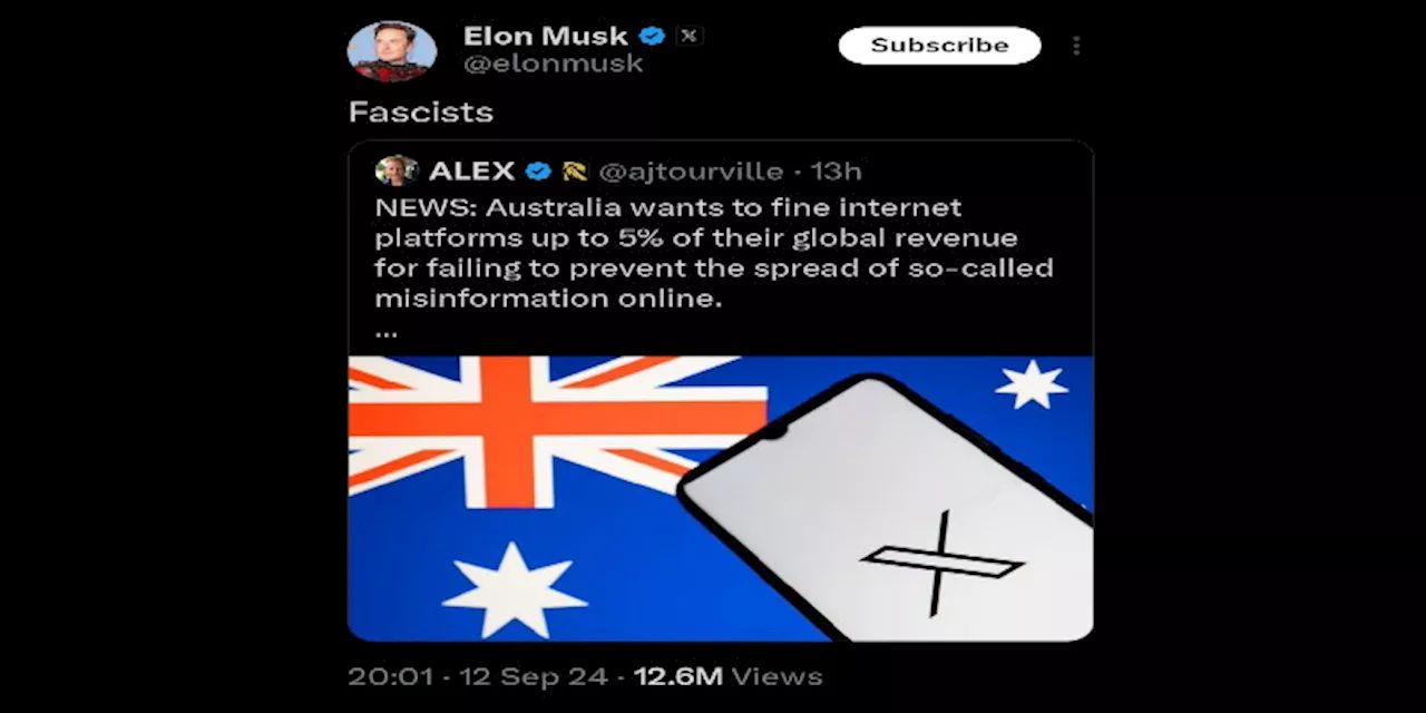 Elon Musk Kesal Australia akan Denda Platform Penyebar Hoax