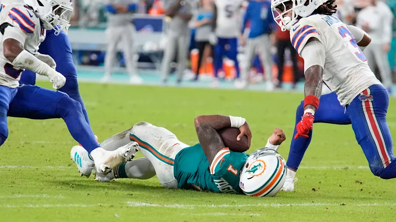 Buffalo Bills 31-10 Miami Dolphins: Quarterback Tua Tagovailoa forced out with concussion in Buffalo rout