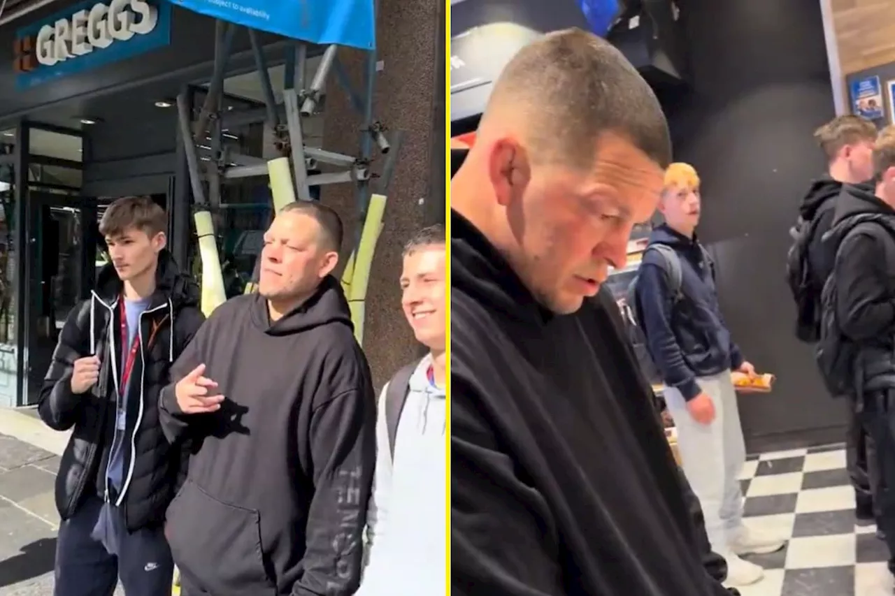 Nate Diaz mobbed by fans as he makes unexpected appearance at Greggs in Newcastle...