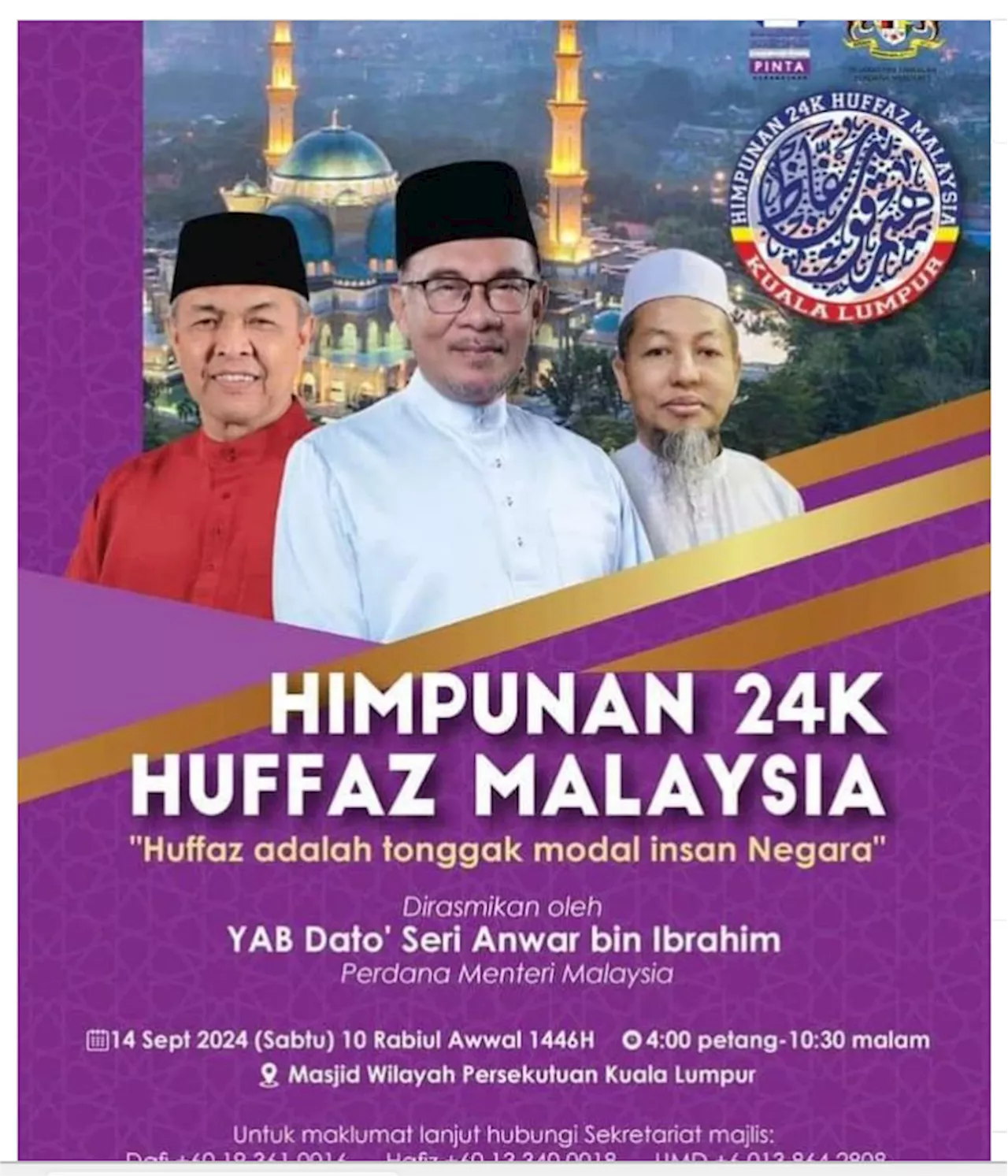 24,000 ahli al-Quran bakal berhimpun Himpunan 24K Huffaz Malaysia