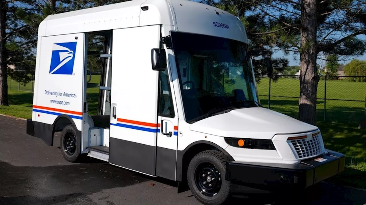 USPS begins rolling out long-awaited, all-electric 'duck-bill' delivery trucks