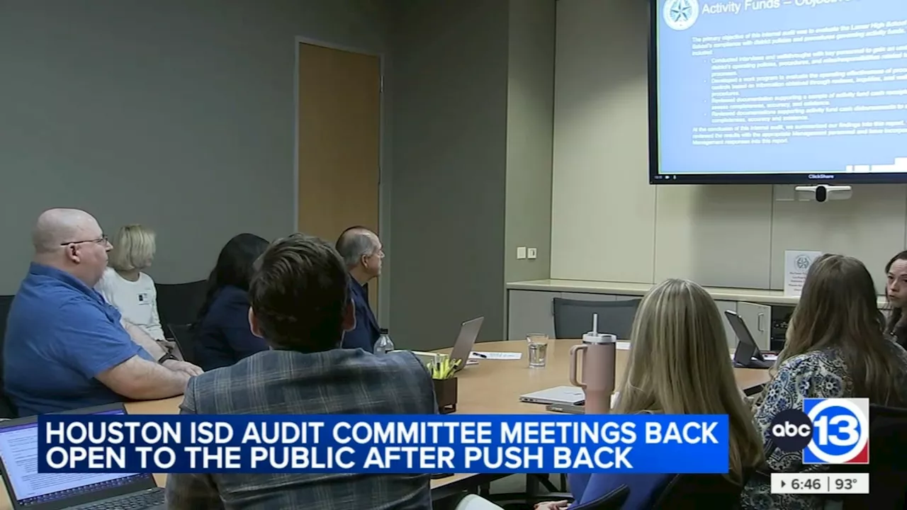 Houston ISD audit committee meetings open to the public after pushback