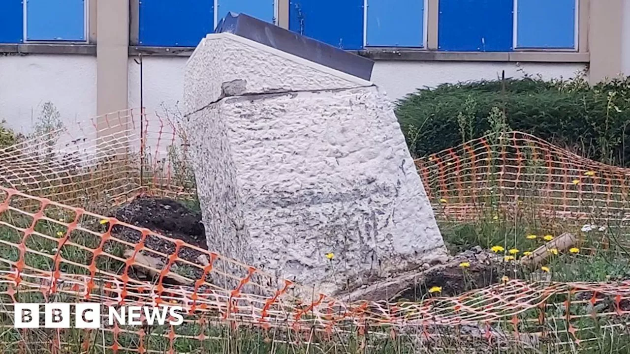 War memorial 'dumped' on grass after botched relocation attempt