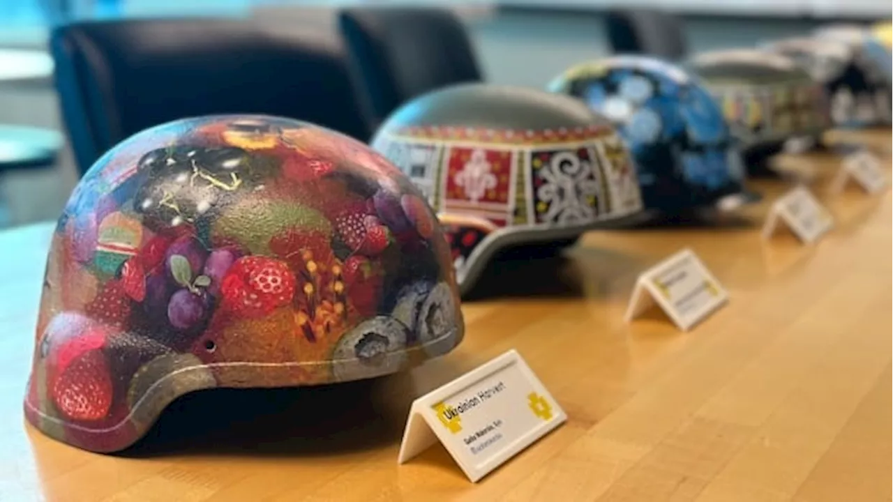 Architecture firm turning Ukrainian helmets into symbols of hope