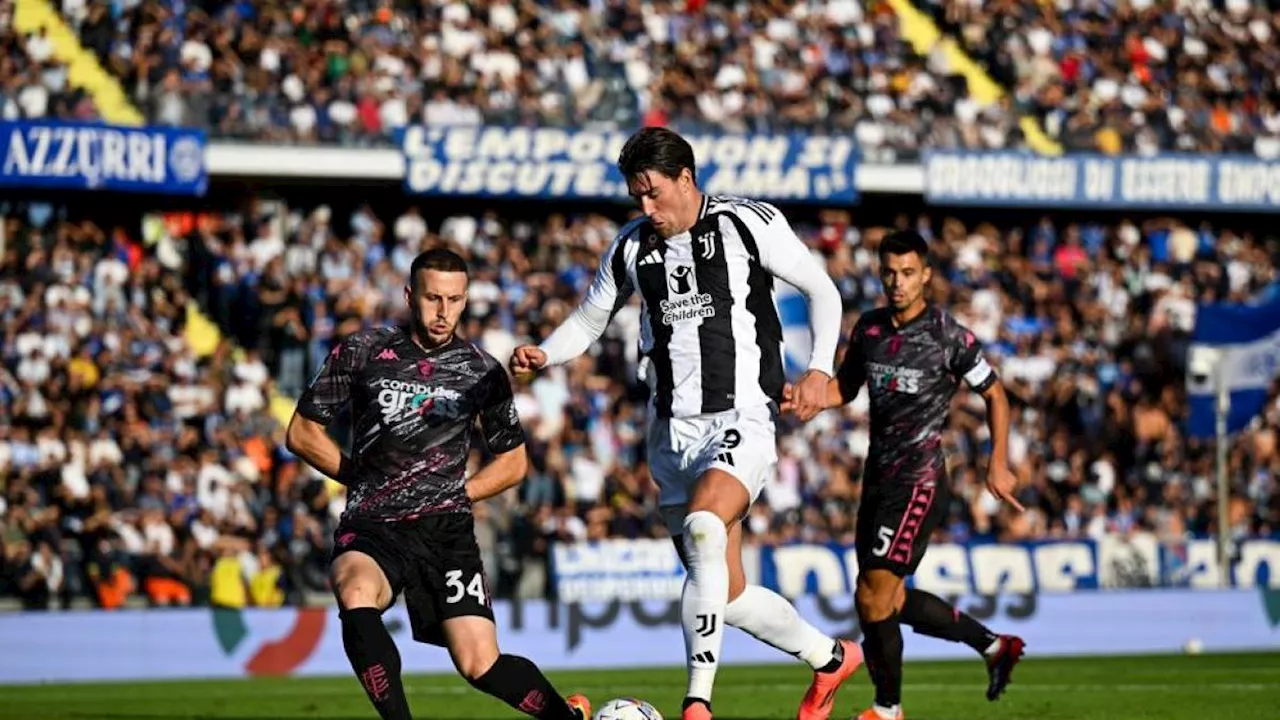 Empoli-Juventus 0-0, Vlahovic spreca: altro pareggio per i bianconeri