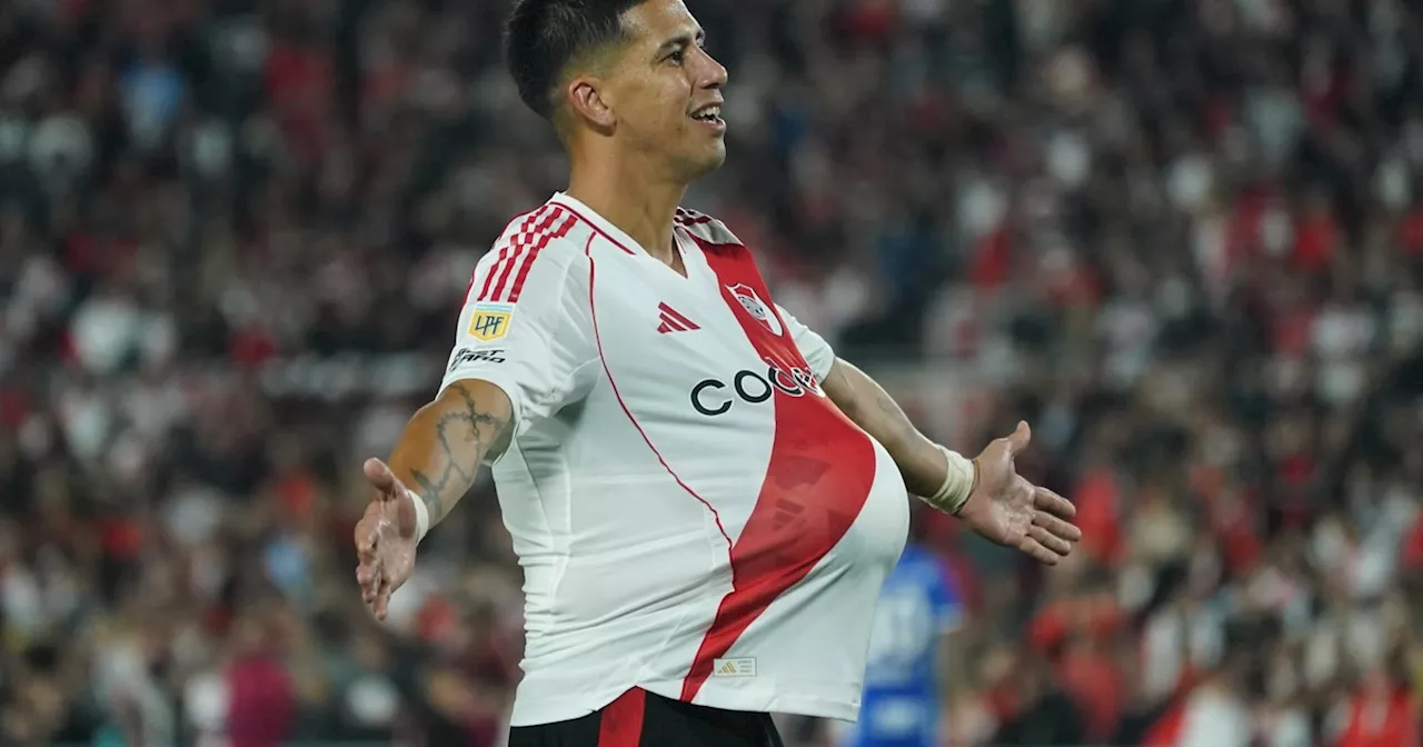 Maxi Meza y un partido especial: primer gol en River y el mejor festejo de todos