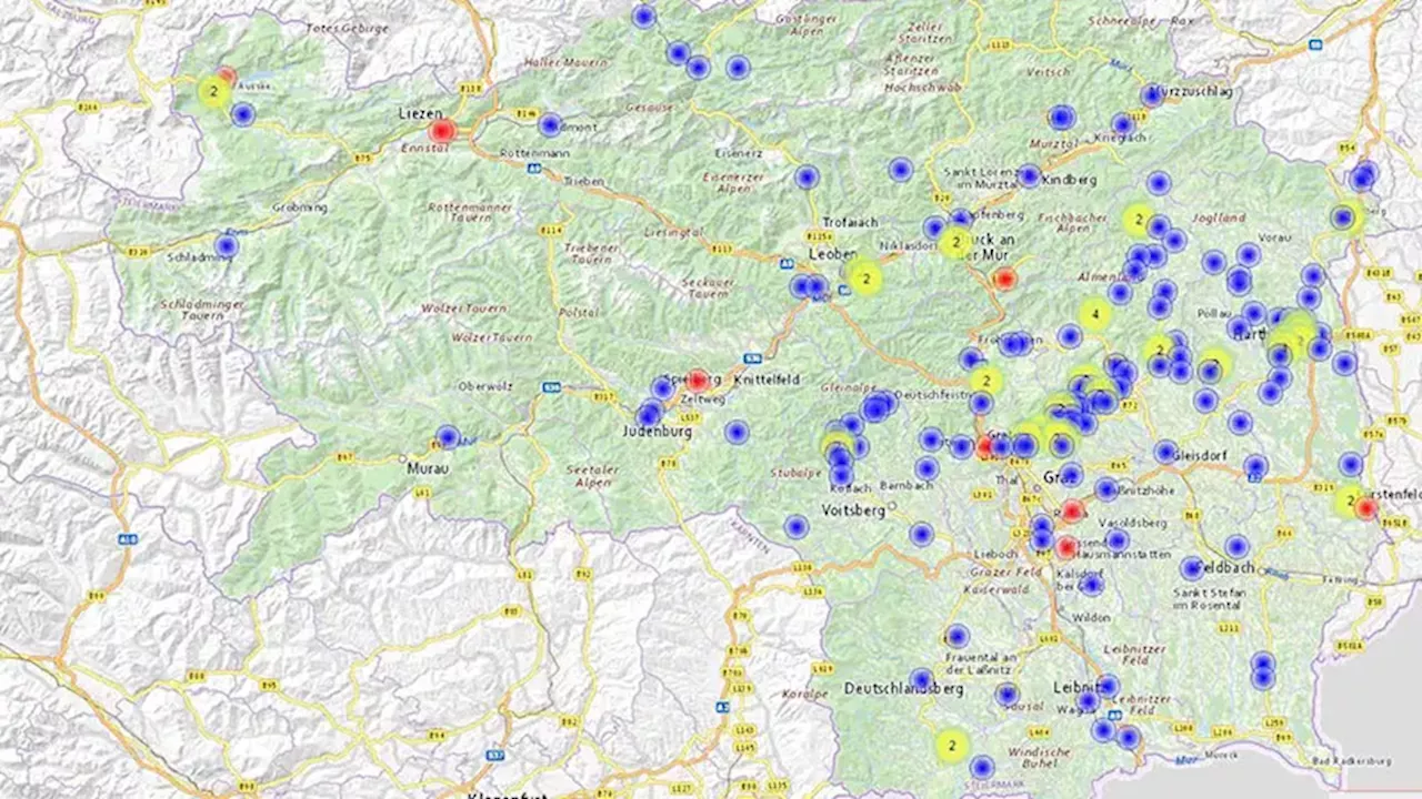 Über 300 Unwetter-Einsätze in der Steiermark